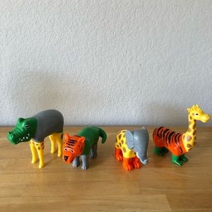 Popular Playthings Magnetic Mix Or Match Jungle Animals Safari Zoo Set of 4